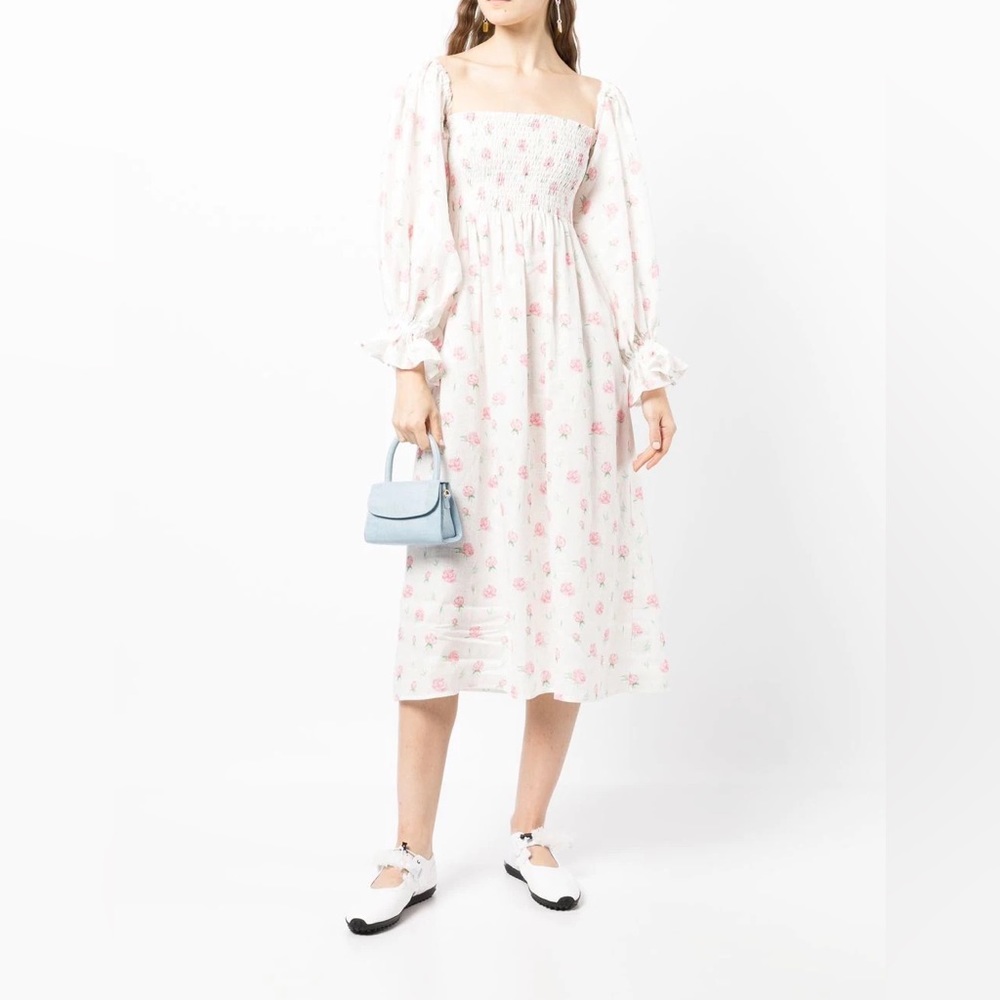 Sleeper Atlanta floral-print linen dress size XS